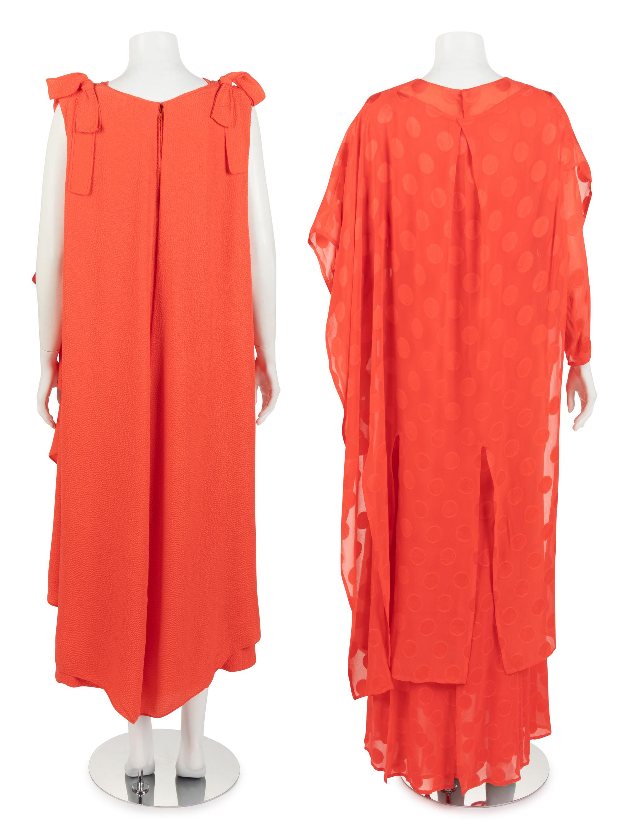Two Designer Caftan Ensembles: One Givenchy Haute Couture Four-Piece Ensemble, One Philippe Venet Caftan with Scarf, 1970s