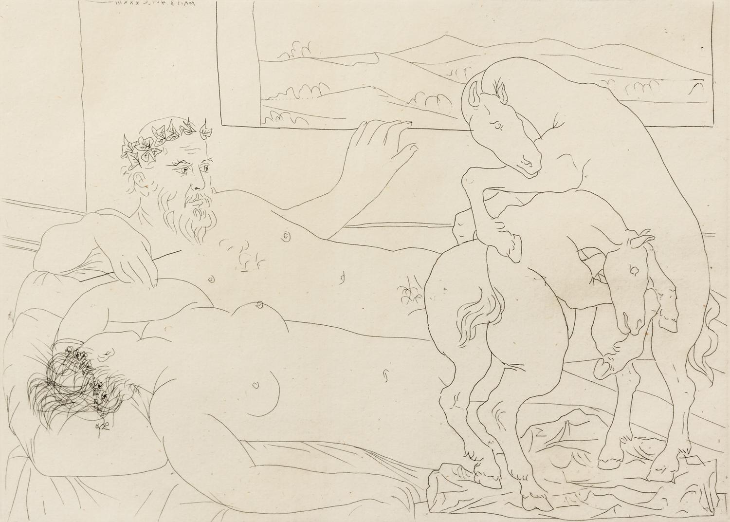 Pablo Picasso, (Spanish, 1881-1973), Le Repos du Sculpteur III (from La Suite Vollard), 1933