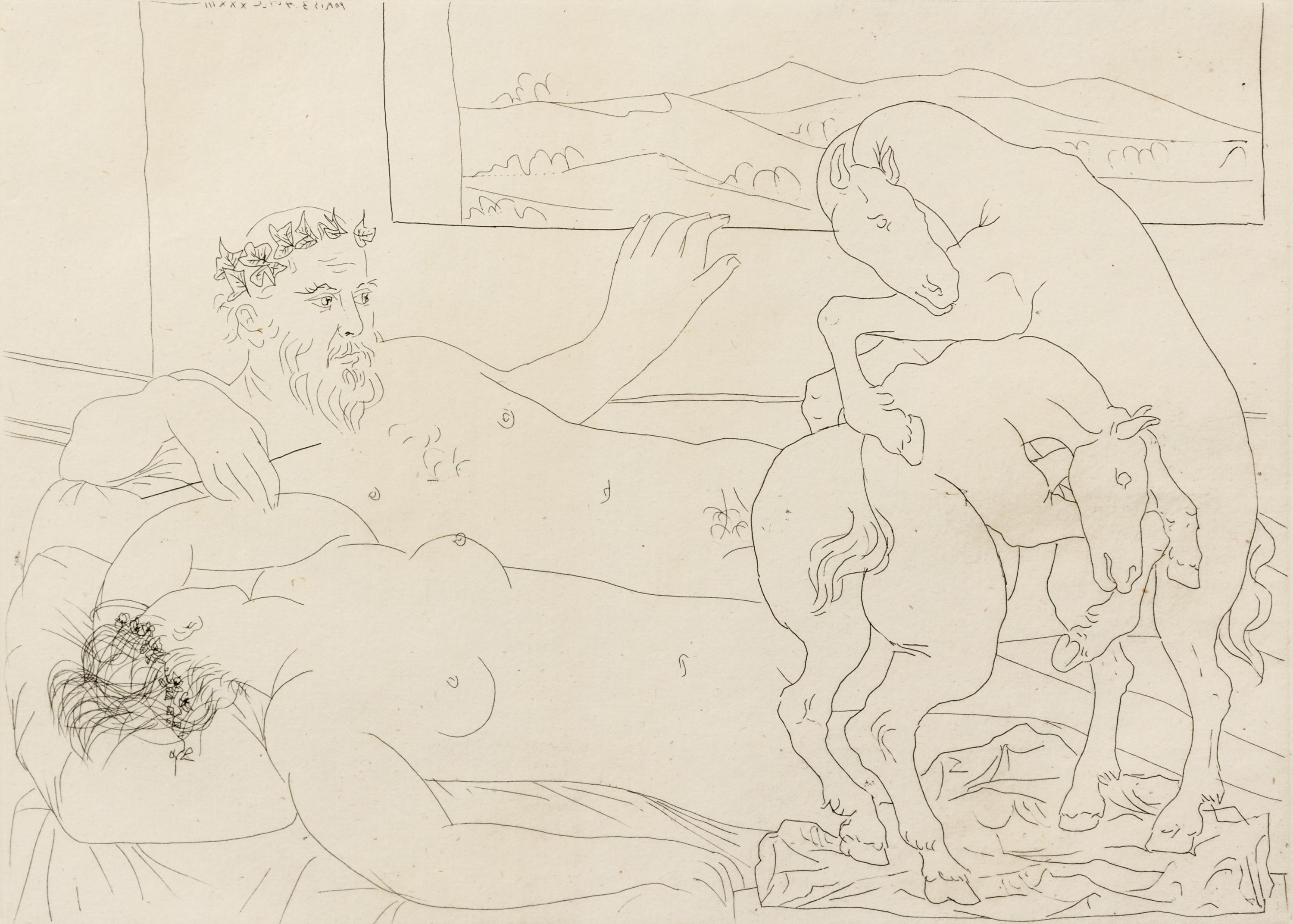 Pablo Picasso, (Spanish, 1881-1973), Le Repos du Sculpteur III (from La Suite Vollard), 1933