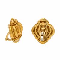 Yellow Gold and Diamond Earrings