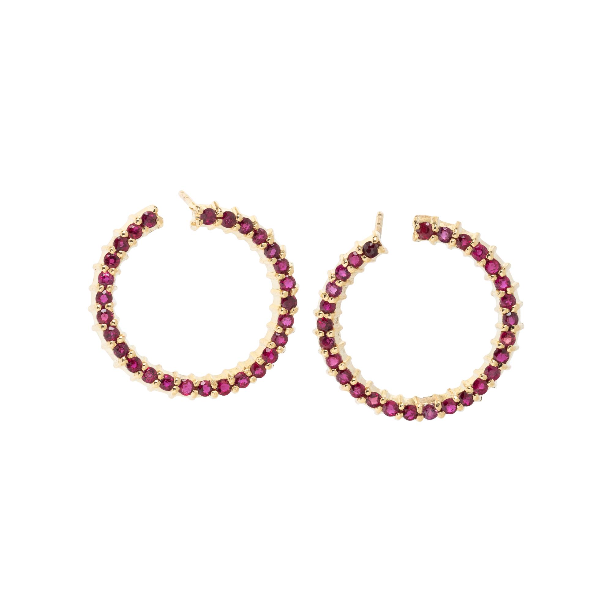 SYNTHETIC RUBY EARRINGS