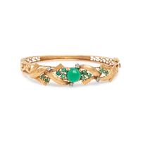 CHRYSOPRASE, DIAMOND, AND YELLOW GOLD BANGLE BRACELET