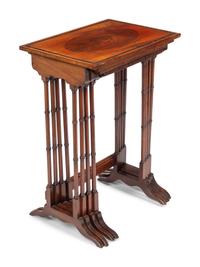 A Set of Four Edwardian Mahogany Nesting Tables