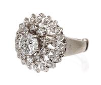 A 14 Karat White Gold and Diamond Ring, 3.70 dwts.