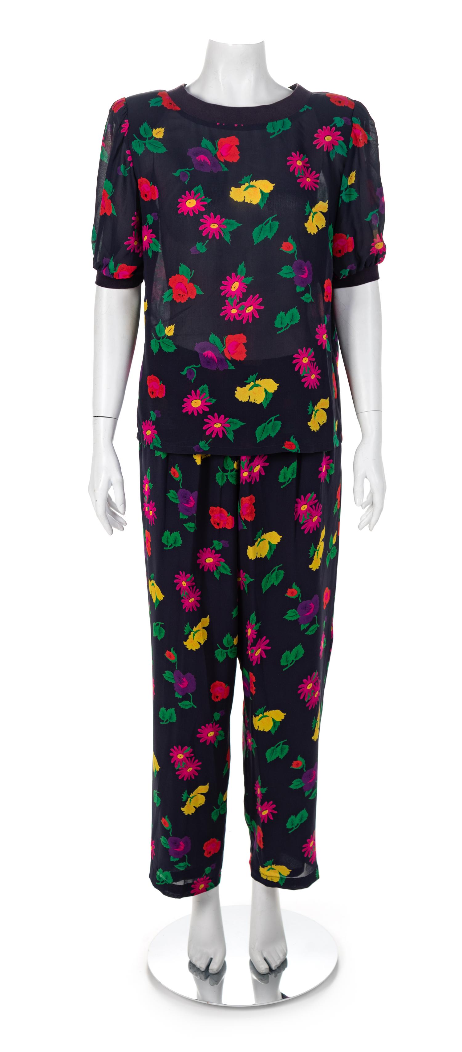 Emanuel Ungaro Two-Piece Floral Pant Suit, 1980-90s