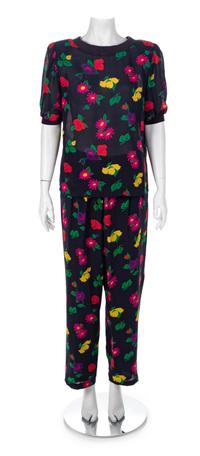 Emanuel Ungaro Two-Piece Floral Pant Suit, 1980-90s