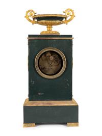 An Empire Gilt Bronze and Tôle Peinte Mantel Clock