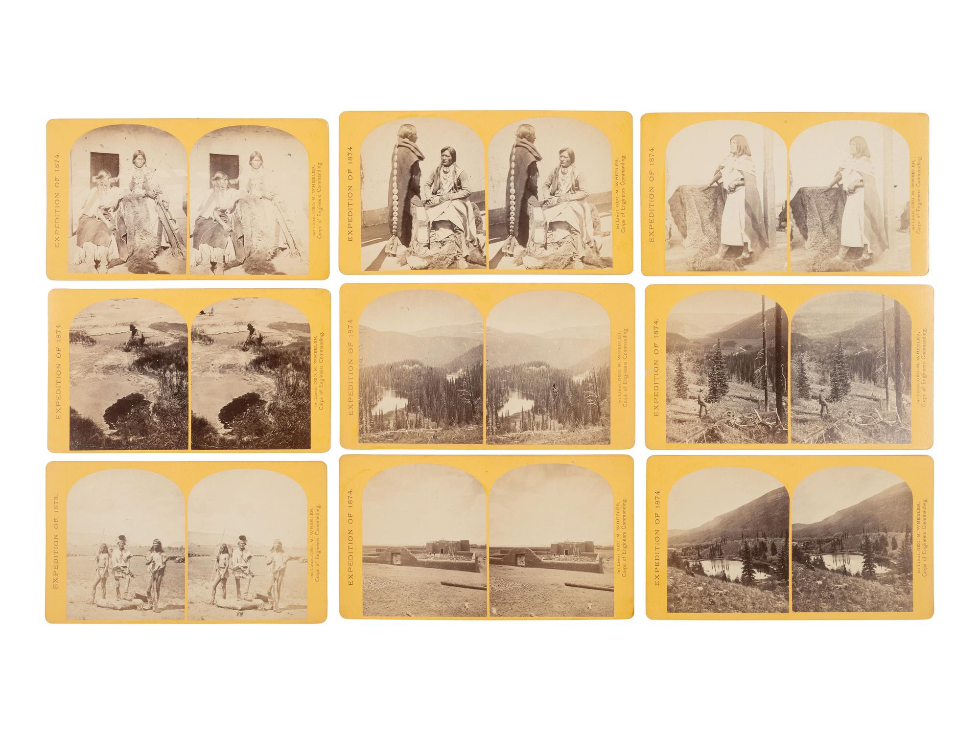 O'SULLIVAN, Timothy (1840-1882) and William BELL (1830-1910), photographers. Complete Set of 50 stereoviews from the Wheeler Expeditions of 1871-1874.