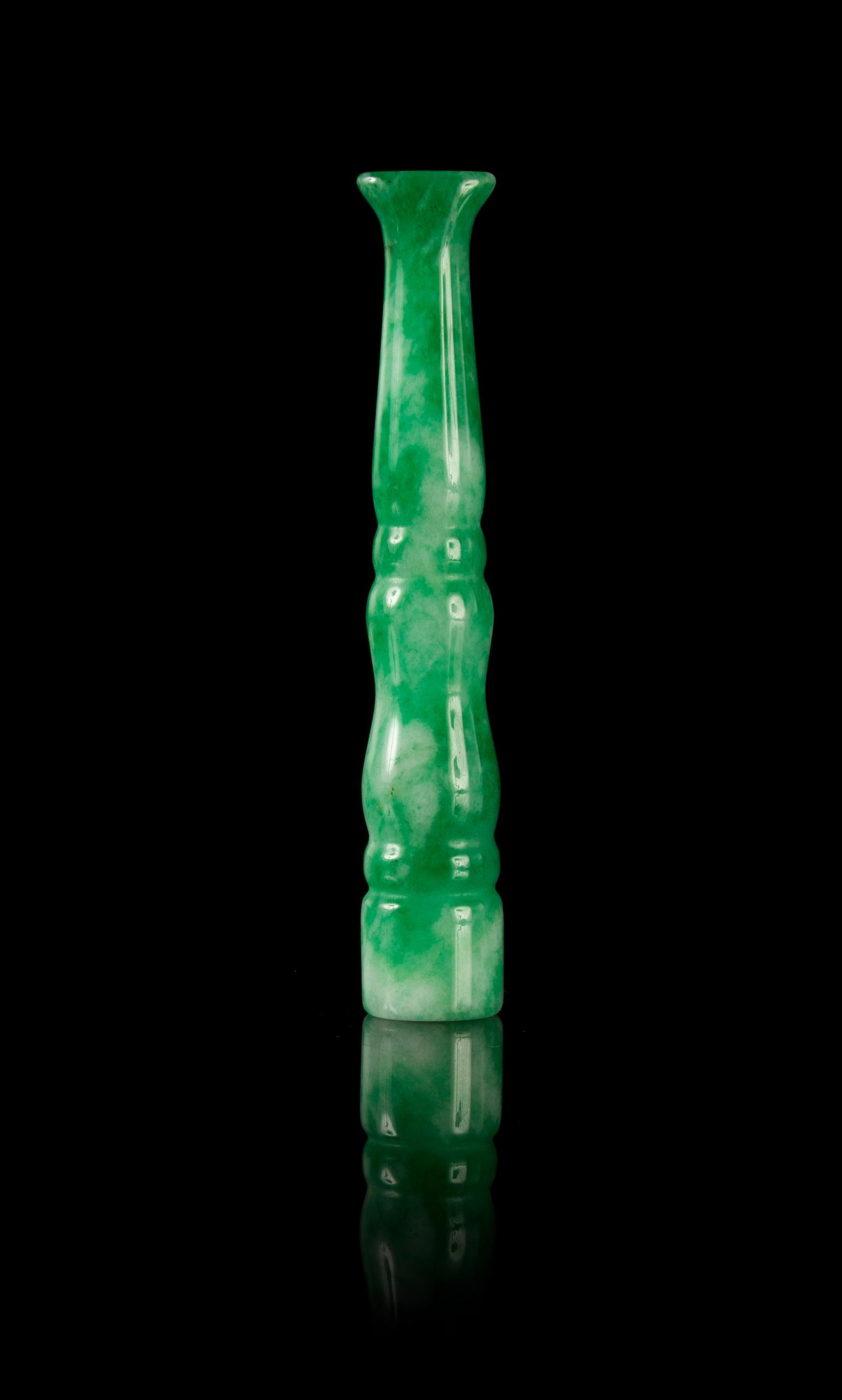 A Jadeite Cigarette Holder Length 3 1/4 inches.