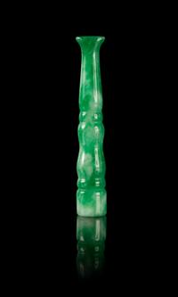 A Jadeite Cigarette Holder Length 3 1/4 inches.