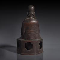 A Chinese Gilt-Lacquered Bronze Figure of a Seated Deity, Ming Dynasty — 明 銅漆金文昌公坐像