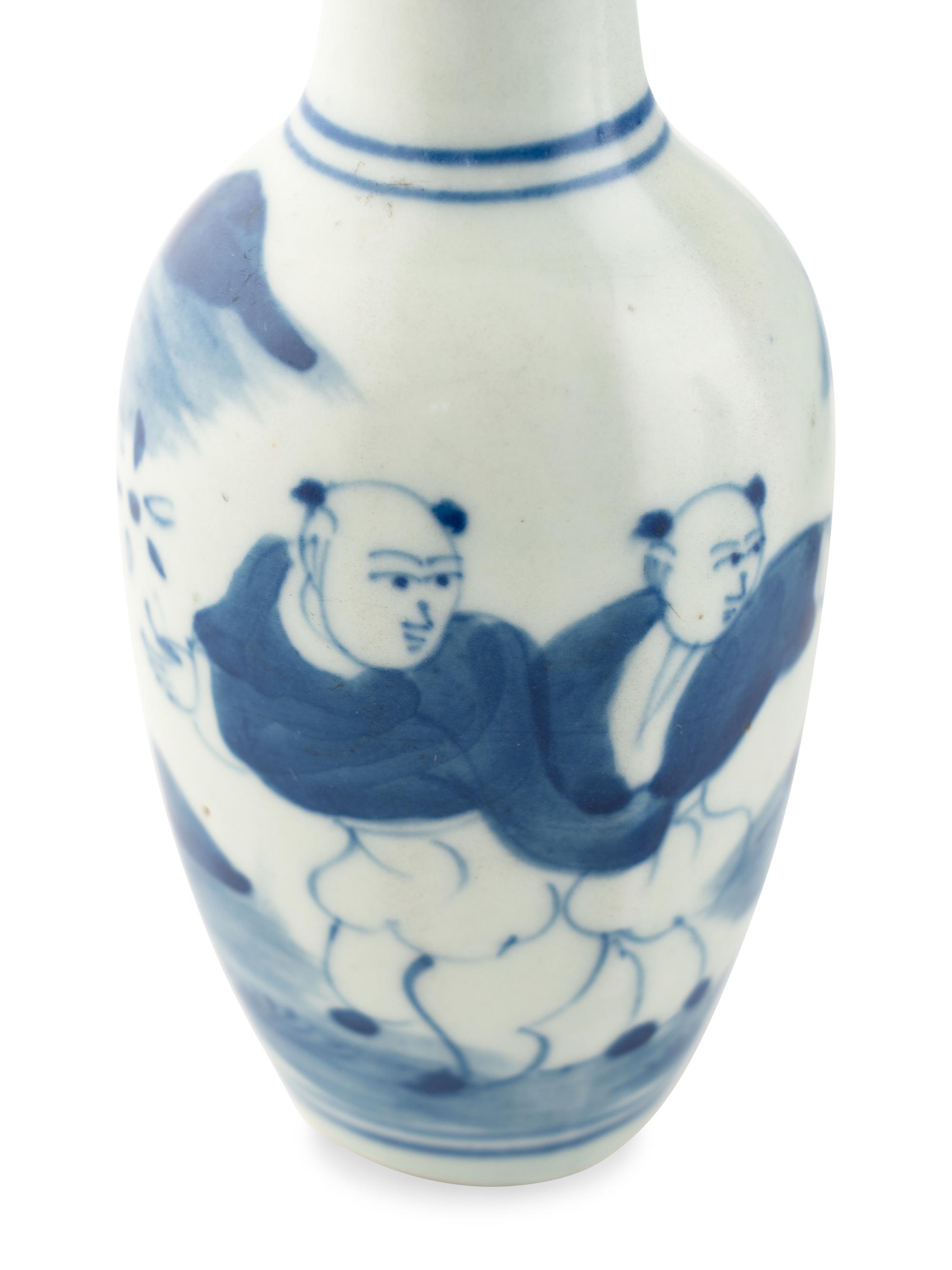 Three Chinese Blue and White Porcelain Bottles