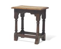 A William & Mary carved oak stool, 17th / 18th century