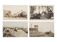 [RAILROADS]. Over 120 RPPCs & photographs of railroad stations, train depots, and roundhouses.