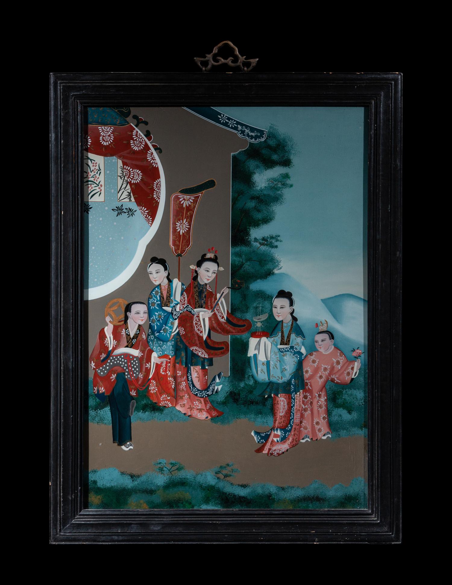 Seven Chinese Reverse Glass Paintings