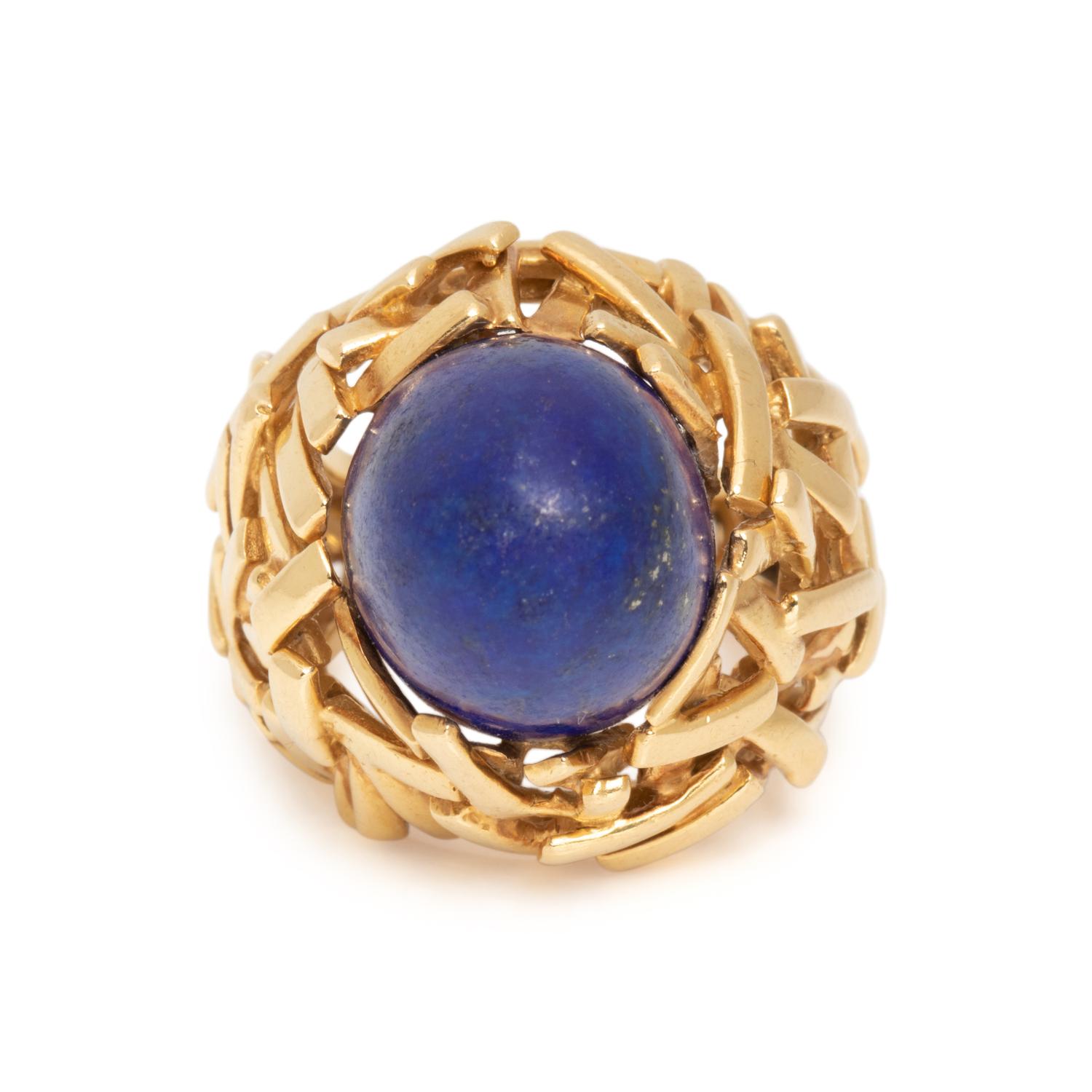YELLOW GOLD AND LAPIS LAZULI RING