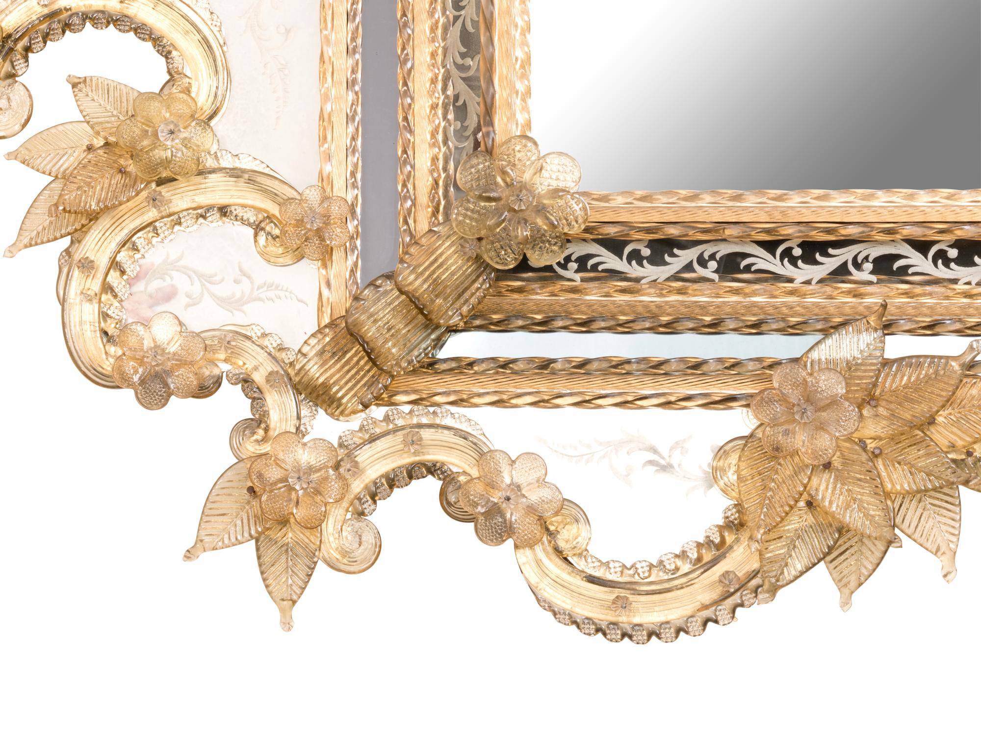 A Venetian Molded Glass Mirror