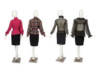 Four Designer Tops: Three Saint Laurent Rive Gauche & One Valentino, 1980s