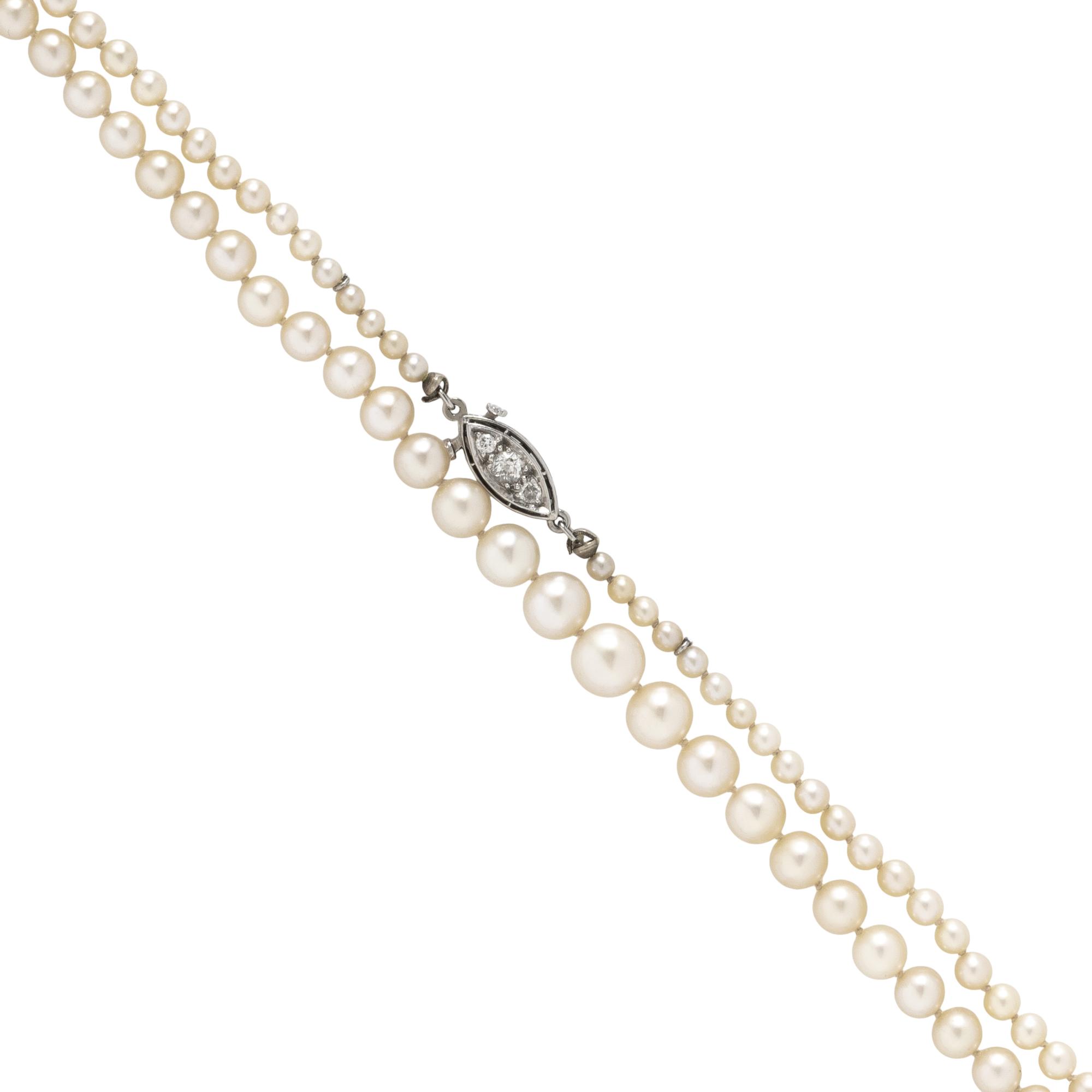 NATURAL PEARL AND DIAMOND NECKLACE