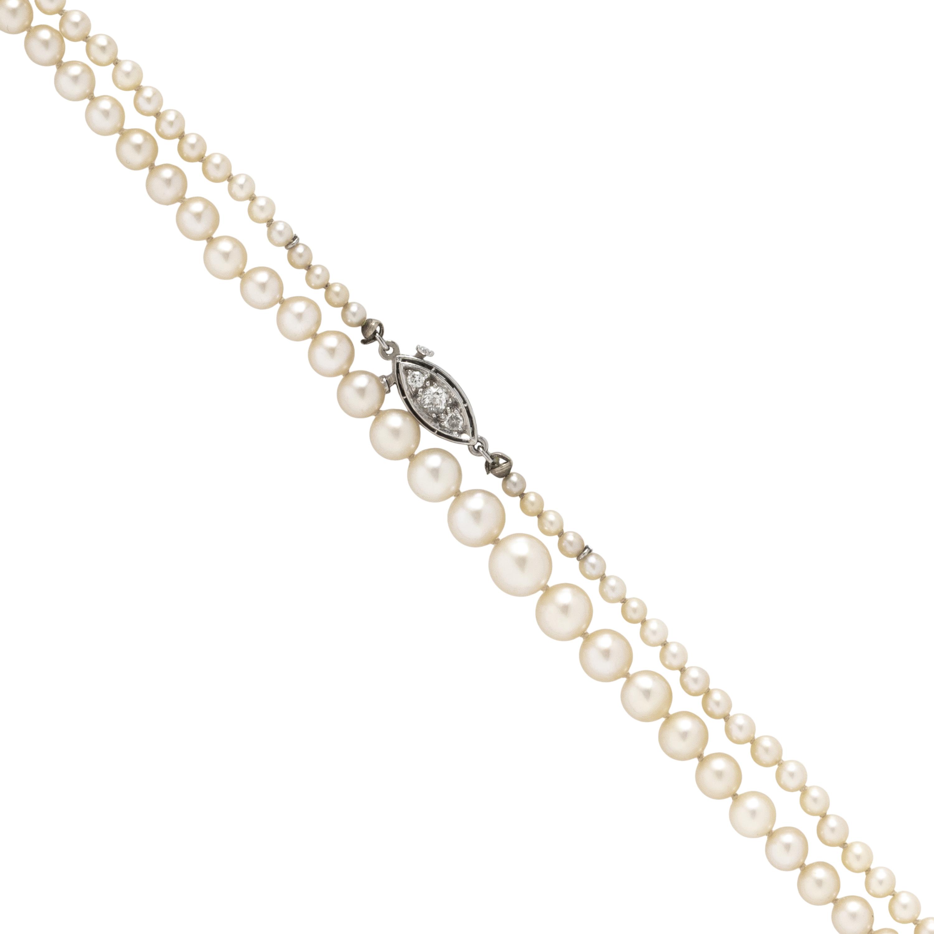 NATURAL PEARL AND DIAMOND NECKLACE