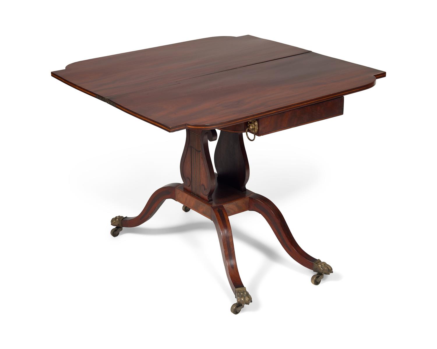 A Late Federal or Classical Inlaid Mahogany Card Table