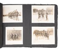 [WORLD WAR II]. Extensive US Marine Corps album identified to African American Corporal Charles H. Fowler, 52nd Defense Battalion, USMC, who trained at Montford Point, Camp Lejeune, North Carolina.
