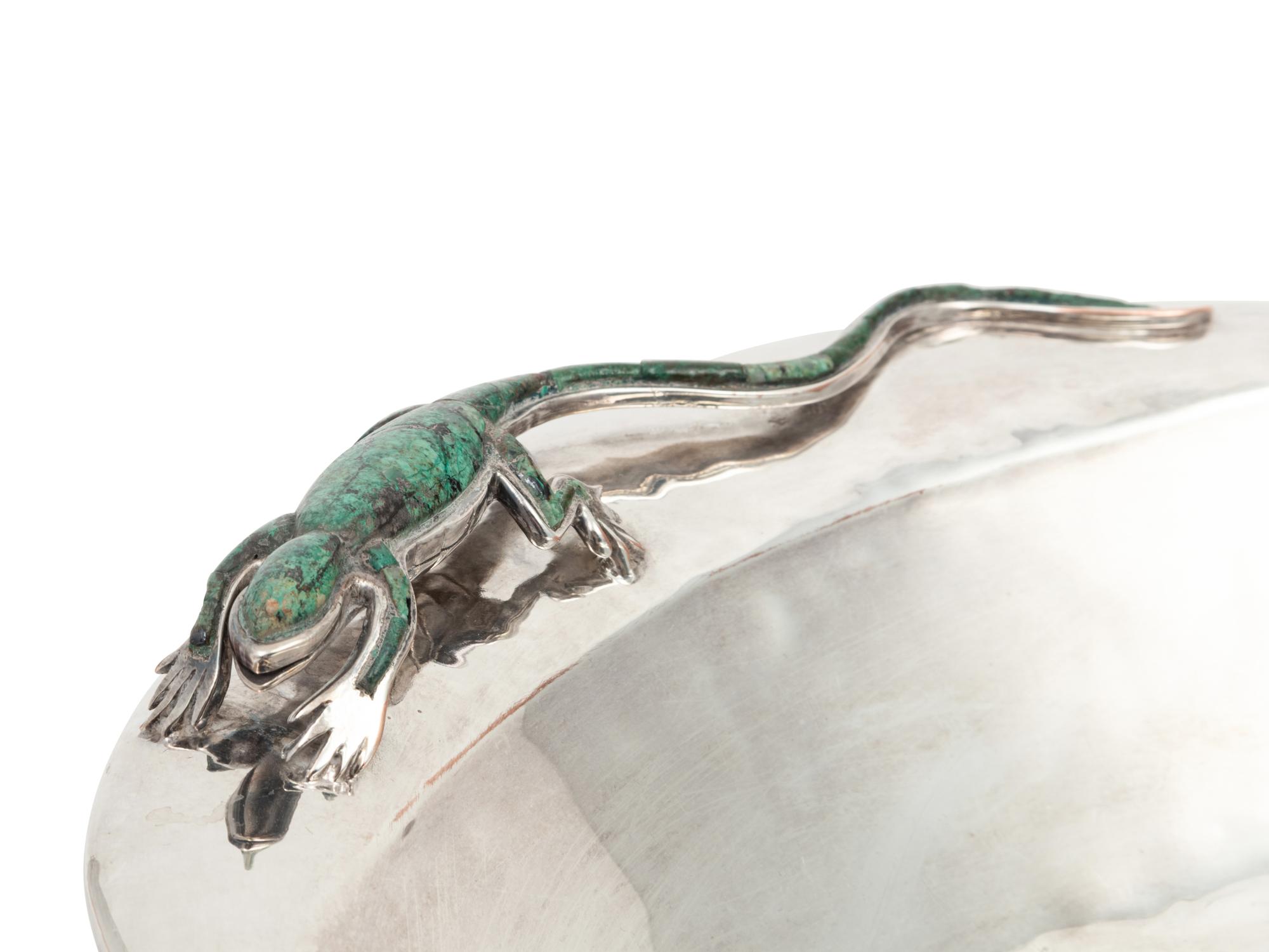 An Emilia Castillo Silver-Plate and Hardstone Tray