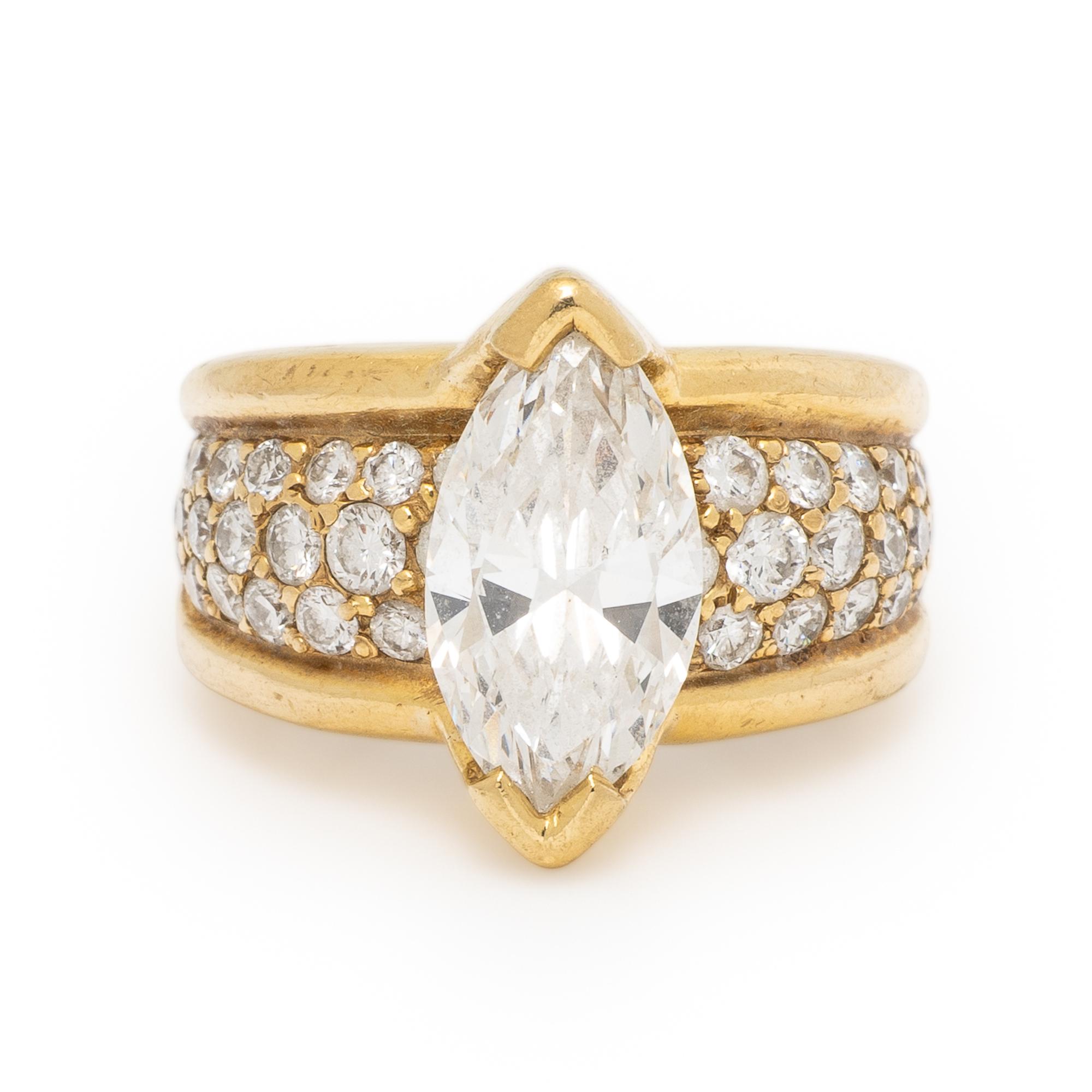 Diamond and Yellow Gold Ring