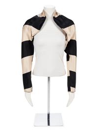 Geoffrey Beene Black and White Striped Bolero, 1990s