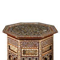 A Pair of Large Moorish Style Marquetry and Mother-of-Pearl Inlaid Side Tables
