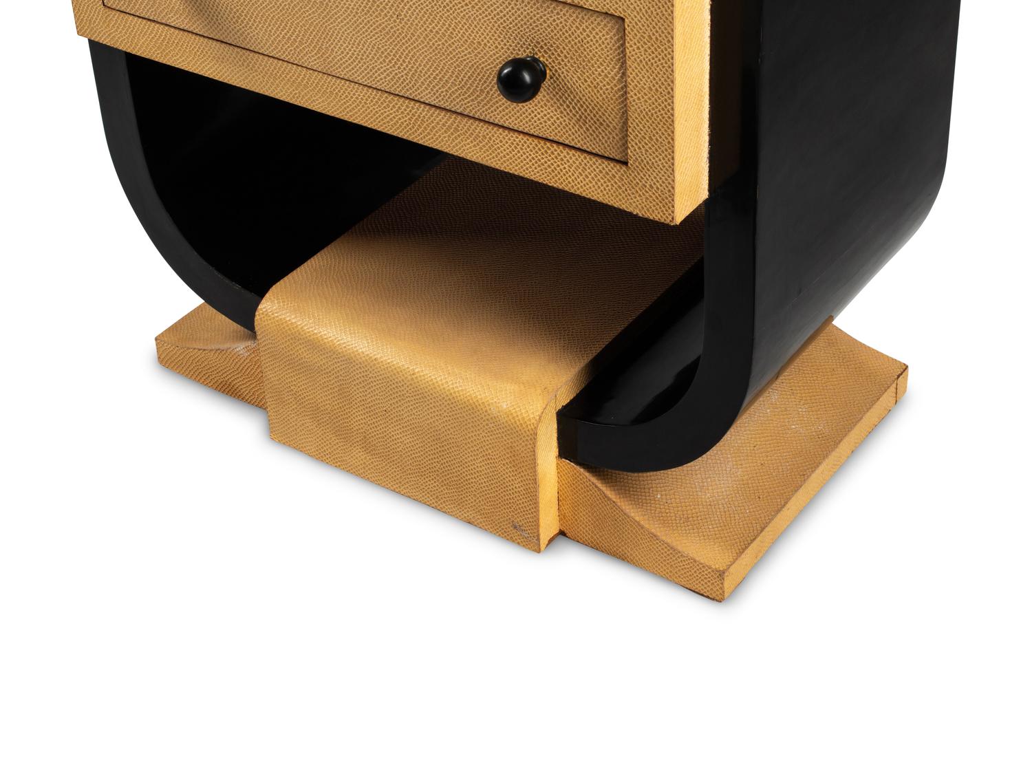 An Art Deco Style Parcel Ebonized Chest of Drawers