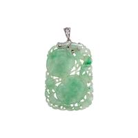 ART DECO, JADE AND DIAMOND PENDANT