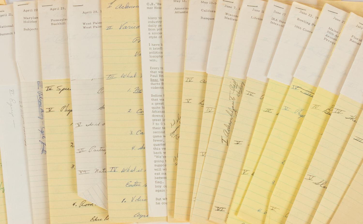 A Group of Sports and Political Speeches From the Collection of of Hall of Fame Oklahoma Football Coach Bud Wilkinson