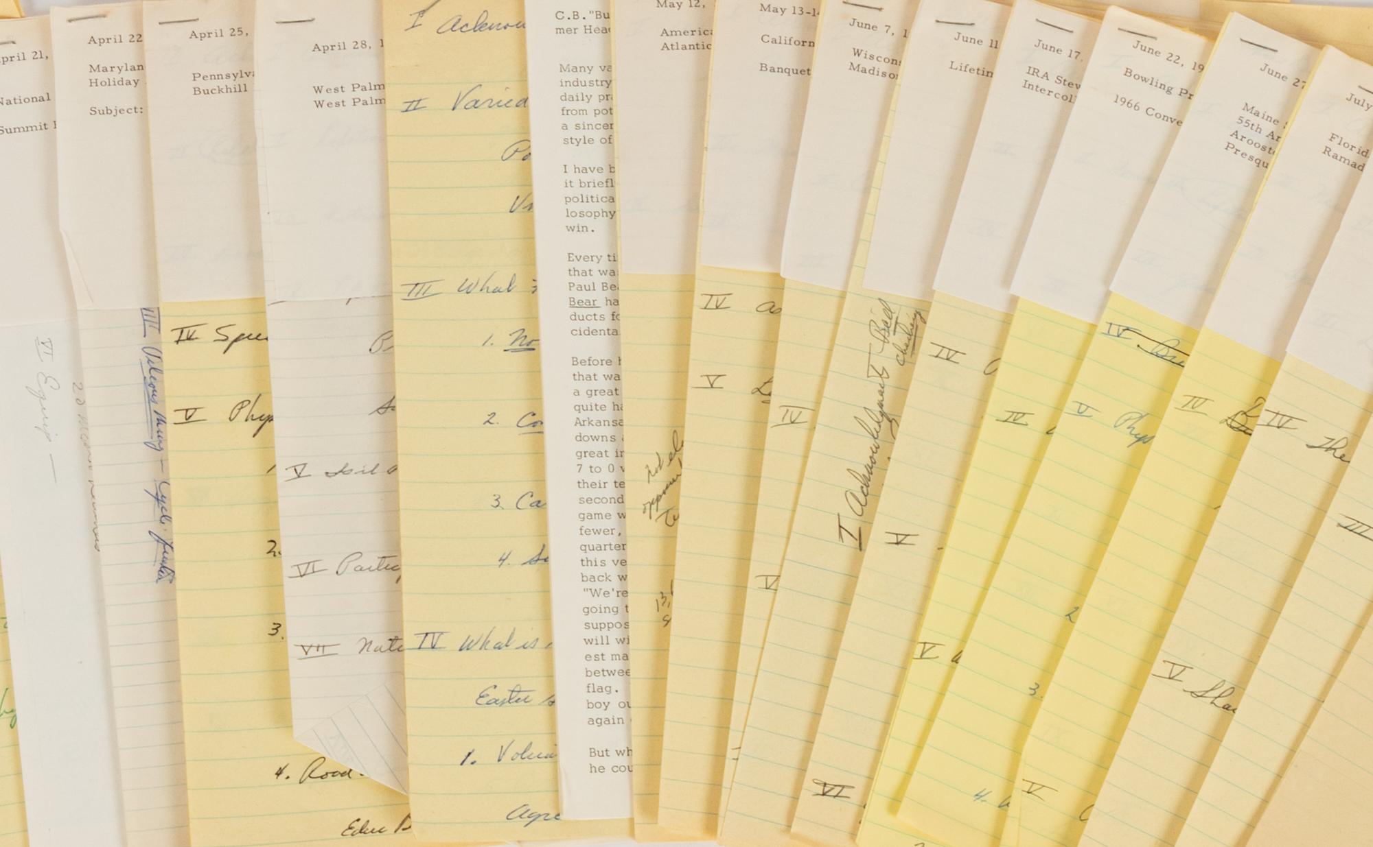 A Group of Sports and Political Speeches From the Collection of of Hall of Fame Oklahoma Football Coach Bud Wilkinson