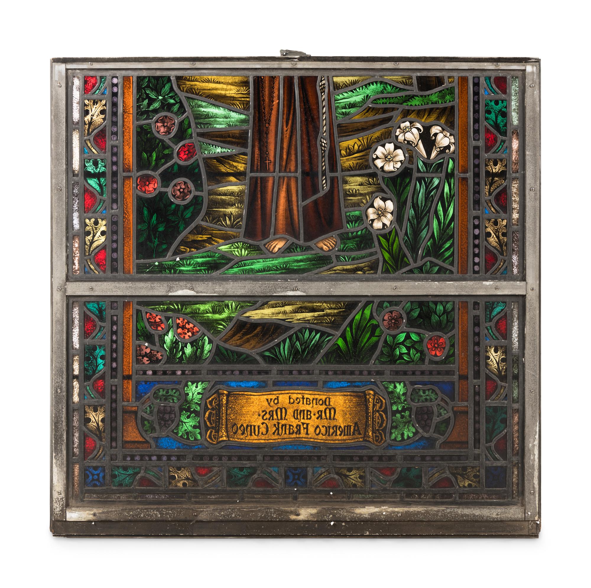 A Group of Eight Leaded Glass Windows