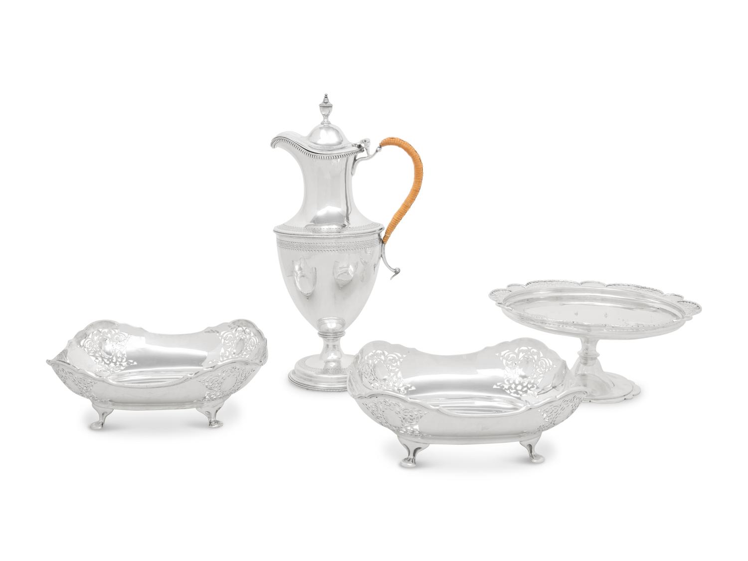 An Assembled Group of English Silver Table Articles
