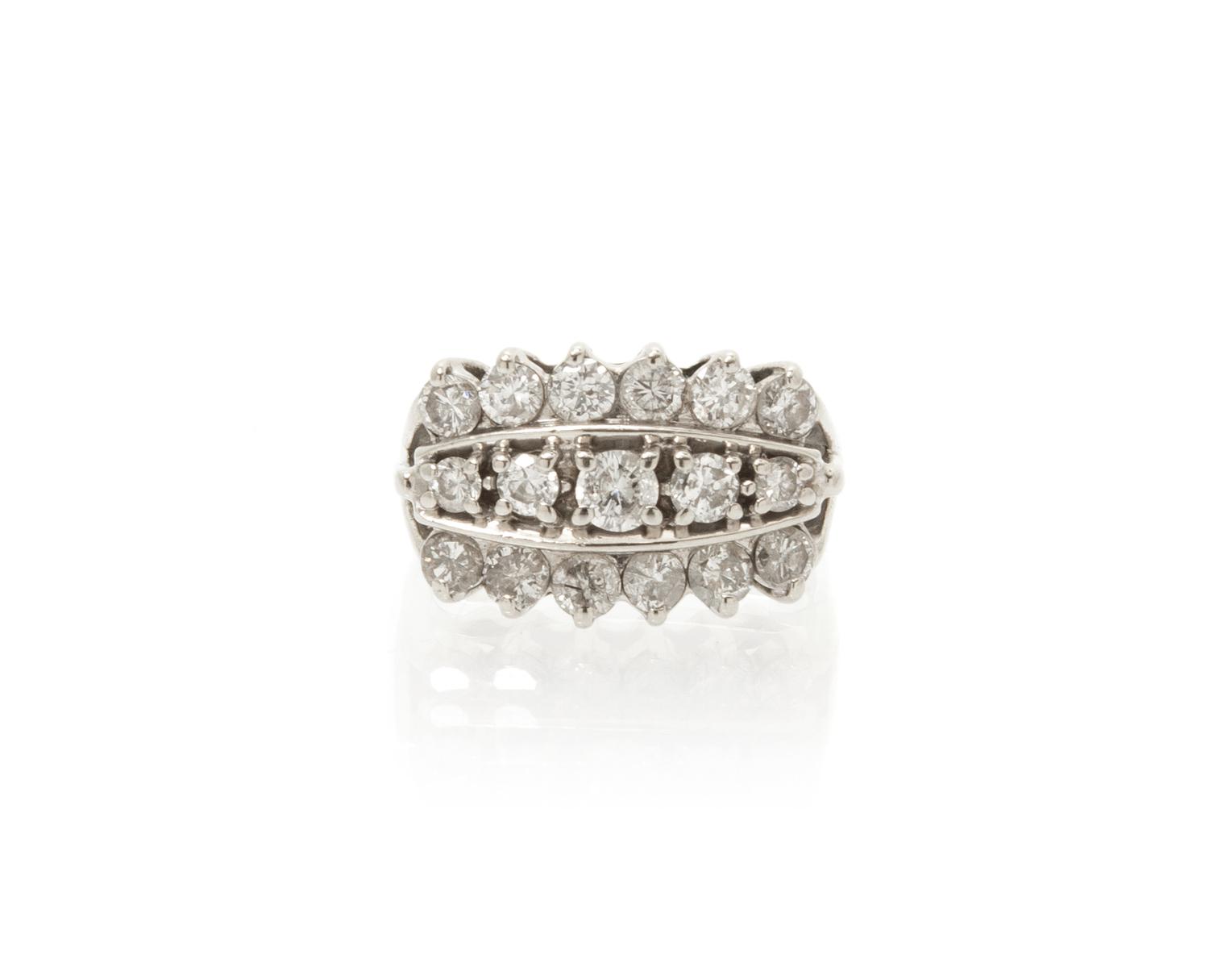 A White Gold and Diamond Ring, 4.10 dwts.