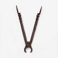 An unusual set of iron sugar nippers Dated "1785"