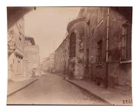 A group of four photographs depicting Paris ( Moulin Rouge [86 boulevard de Clichy] ; Passage Moret, ruelle des Gobelins ; Rue des Prêtres Saint-Séverin, au fond rue Boutebrie; Rue des Gobelins)
