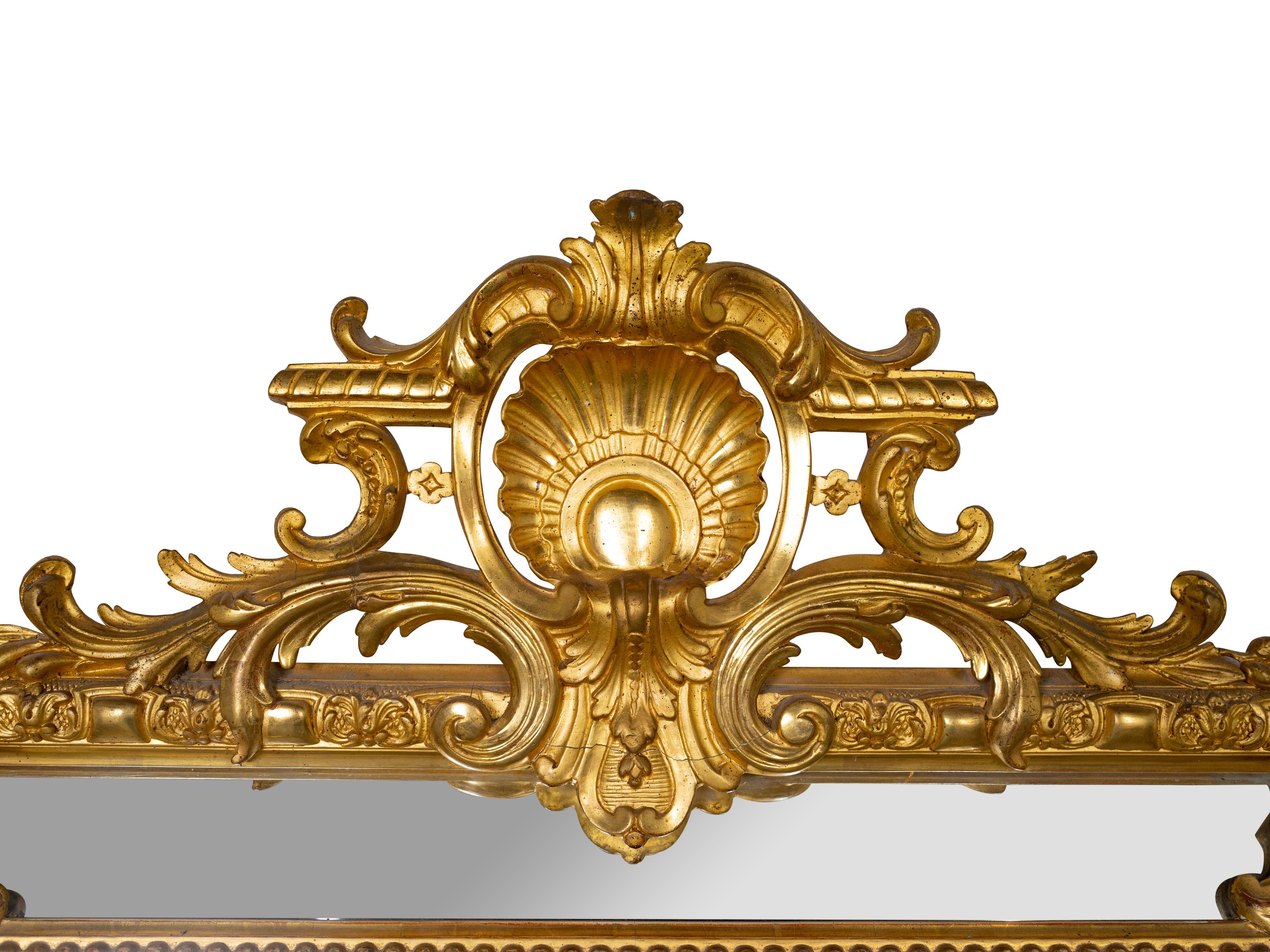 A Napoleon III Style Giltwood Mirror
