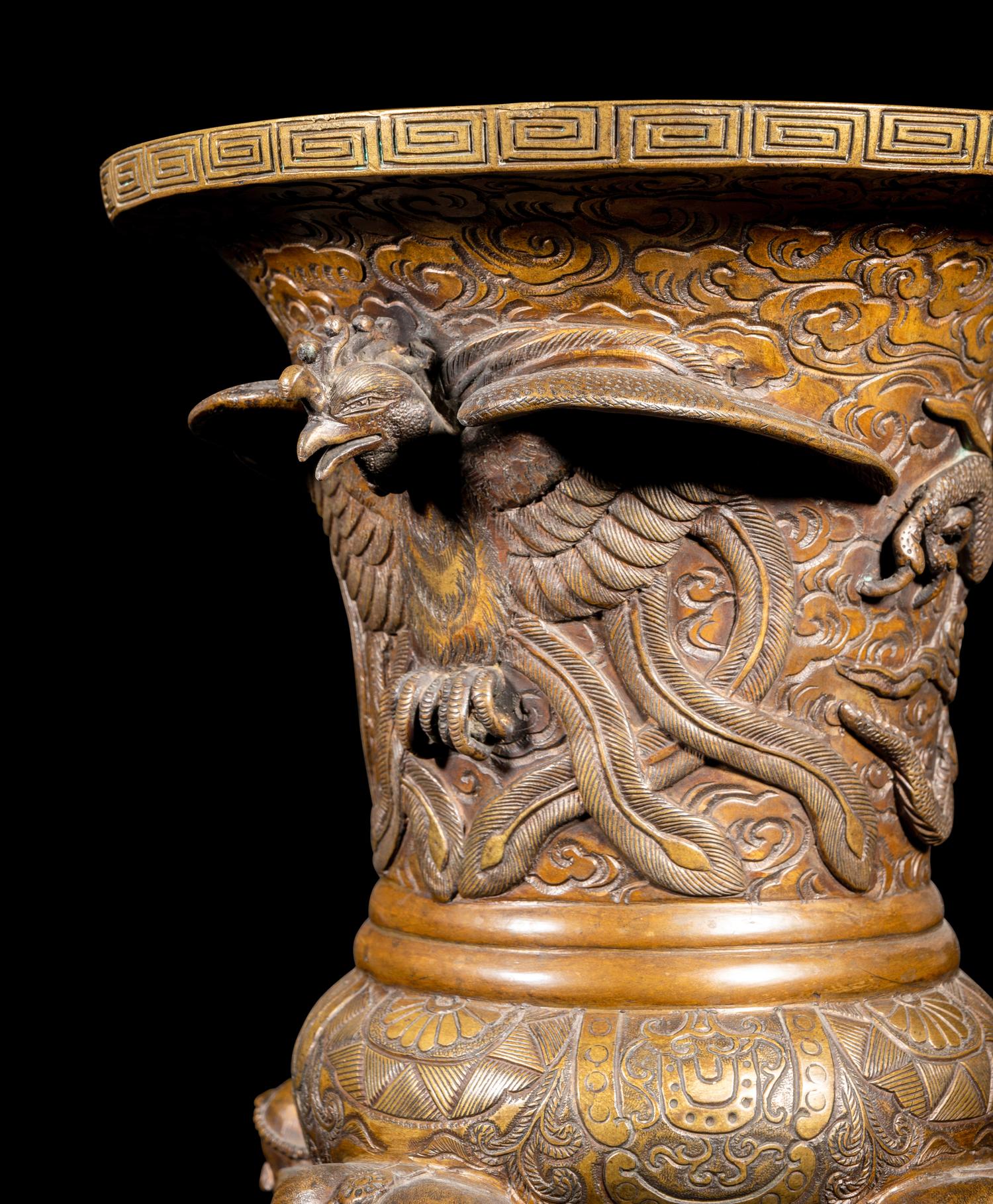 A Chinese Copper Gu Vase