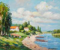 Friedrich Bleichert, (Continental, 20th Century), Riverside Village