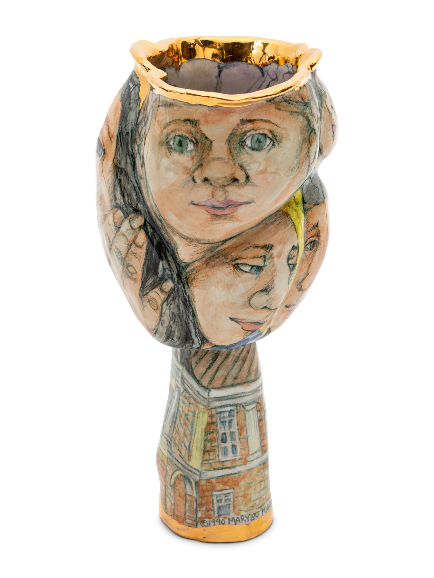 A Ceramic Face Goblet