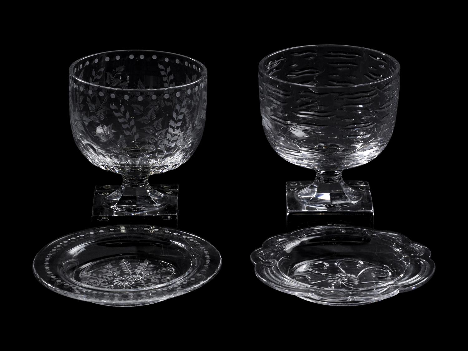 Three William Yeoward Glass Table Articles