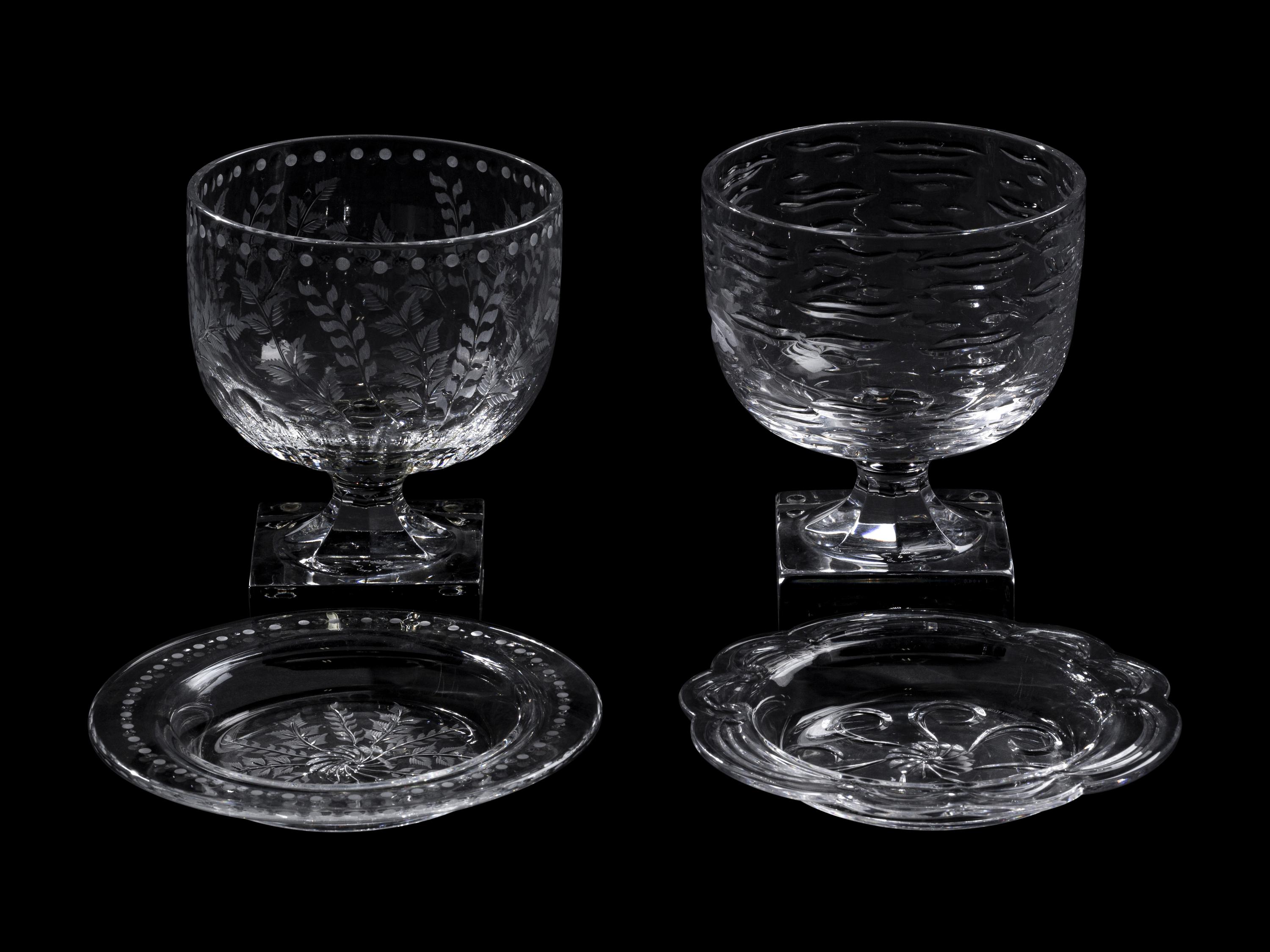 Three William Yeoward Glass Table Articles