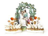 Group of three Staffordshire figural items 19th century
