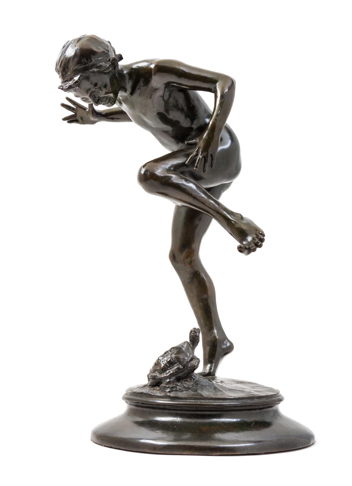 An American Bronze Figural Group, Henri Crenier (1873-1948) Height 19 3/4 inches.