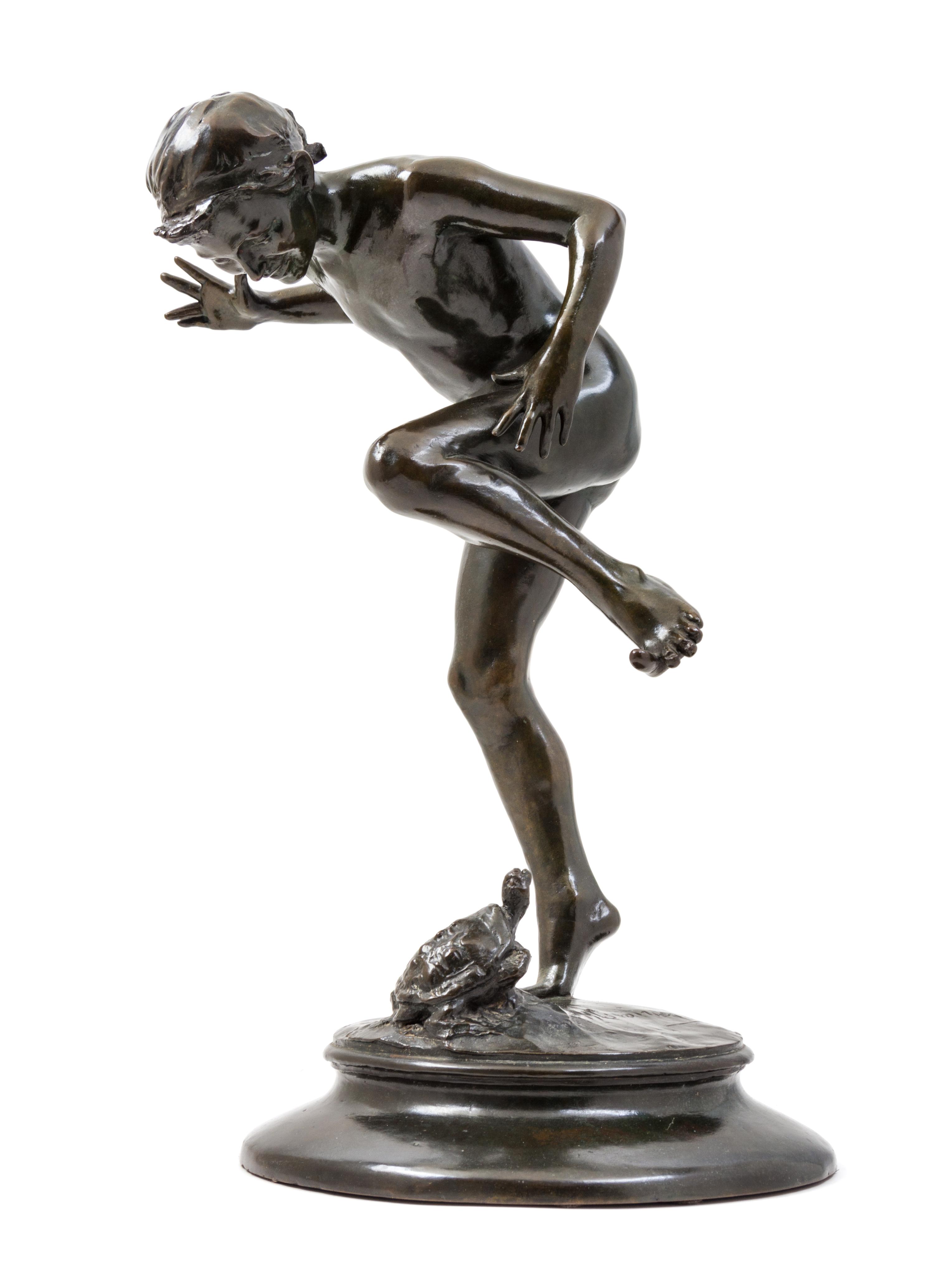 An American Bronze Figural Group, Henri Crenier (1873-1948) Height 19 3/4 inches.