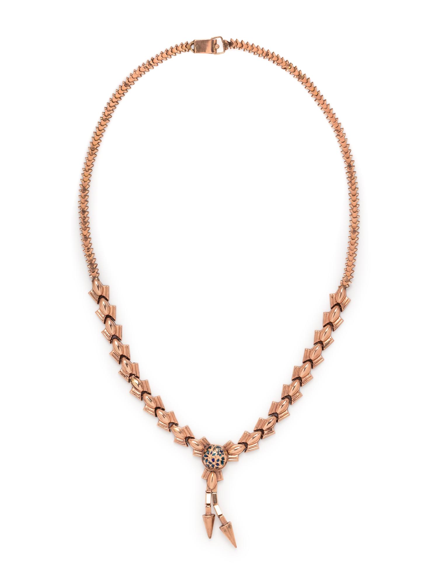ROSE GOLD AND ENAMEL NECKLACE