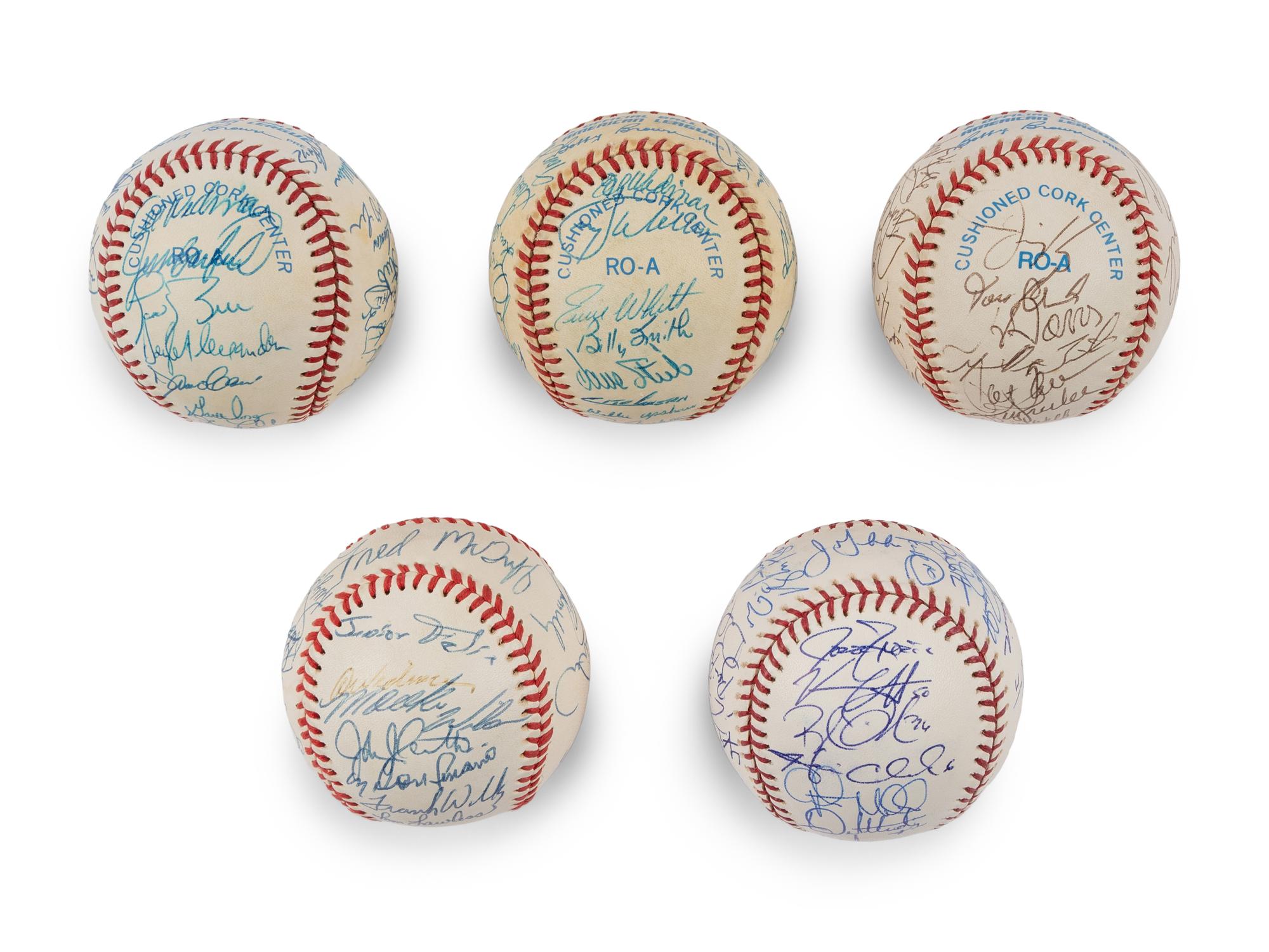A Group of Assorted 1980s-2000s Toronto Blue Jays Team Signed Autograph Baseballs